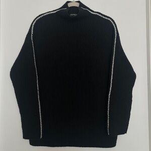 Oversized black sweater women S | Knit chunky sweater for women Express sweater